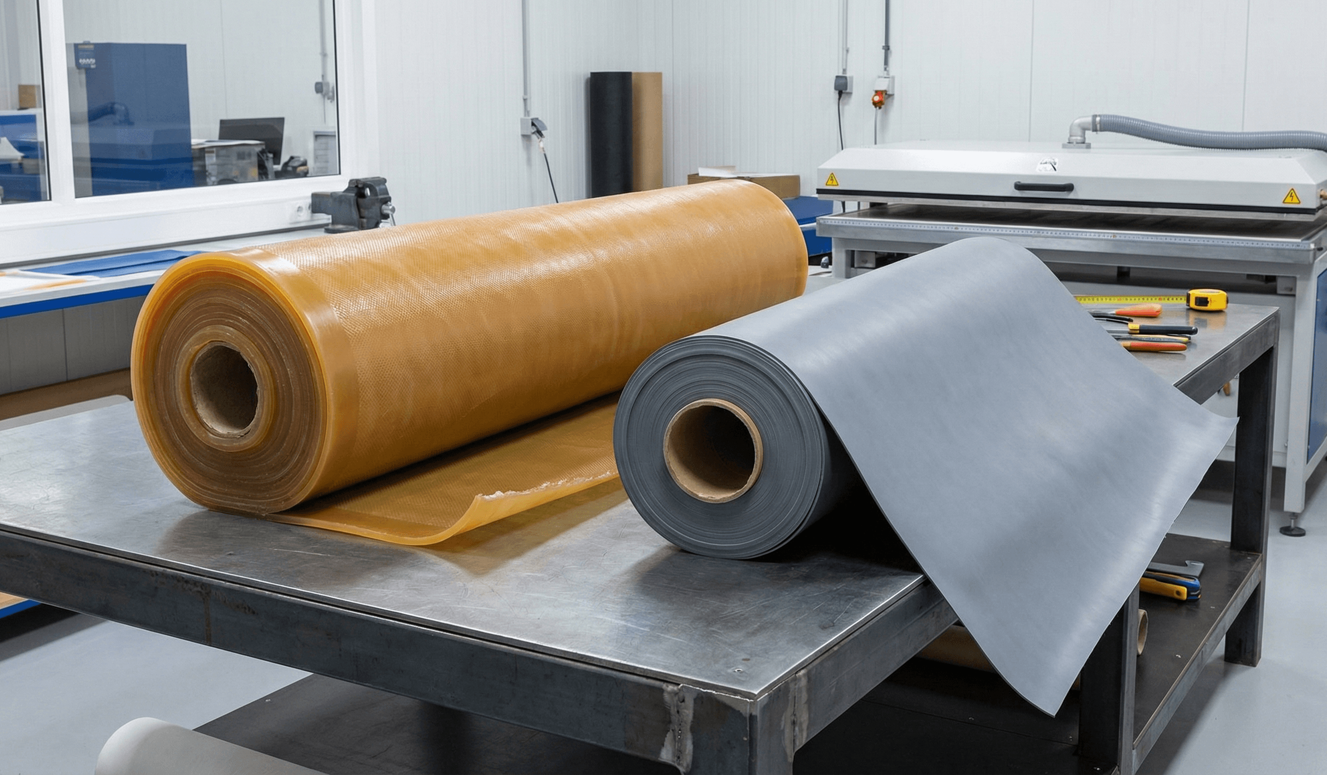 Membrane in gomma e silicone per presse a depressione