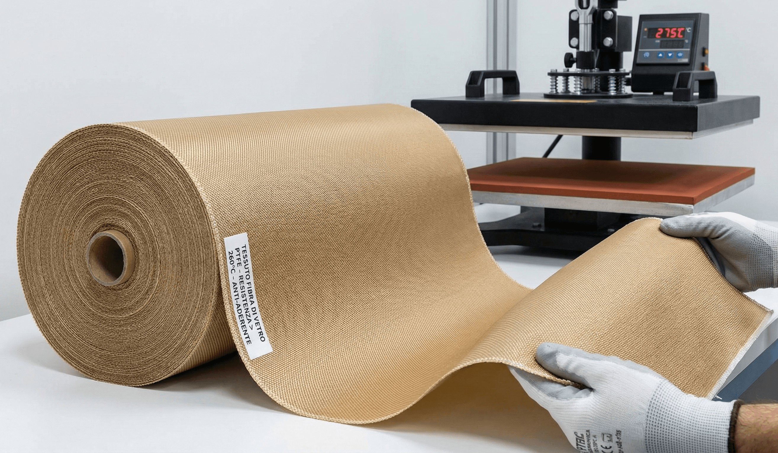 Tessuti in fibra di vetro PTFE teflonati per presse ad alta temperatura